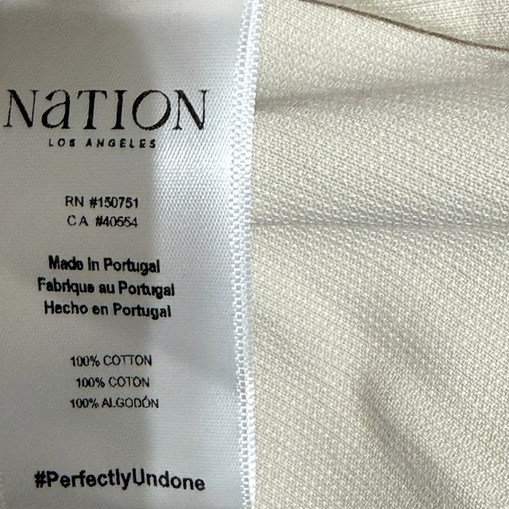 Nation LTD Los Angeles Corduroy Puff Sleeve Tunic Blouse Sand Beige S - Picture 9 of 10